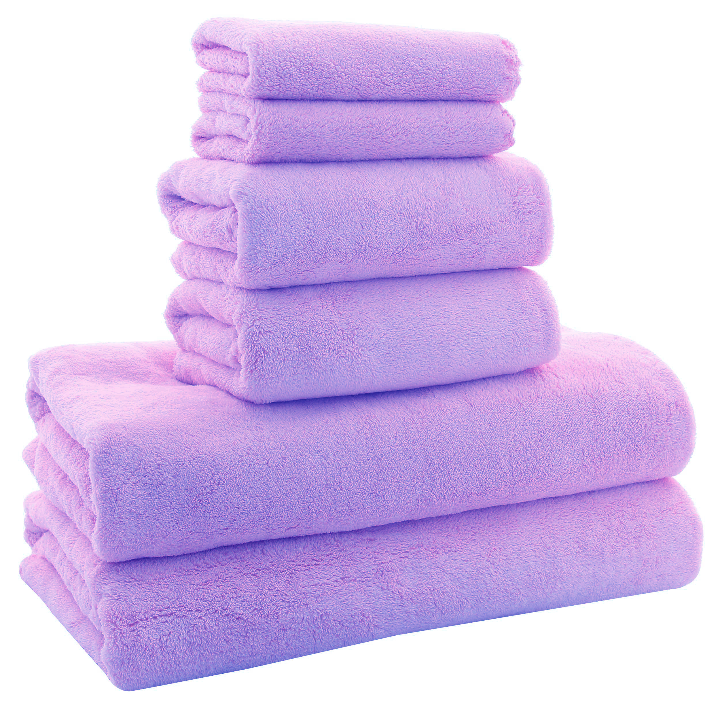 Fluffy Thick Coral Fleece Towels, Highly Absorbent And Super Soft Towel  Set, 2 Bath Towels, 2 Towels, 2 Square Towels, Polyester Fiber Bath Towels  Suitable For Bathing, Fitness, Bathroom, Sports, Yoga, Travel (multicolor)  - Temu