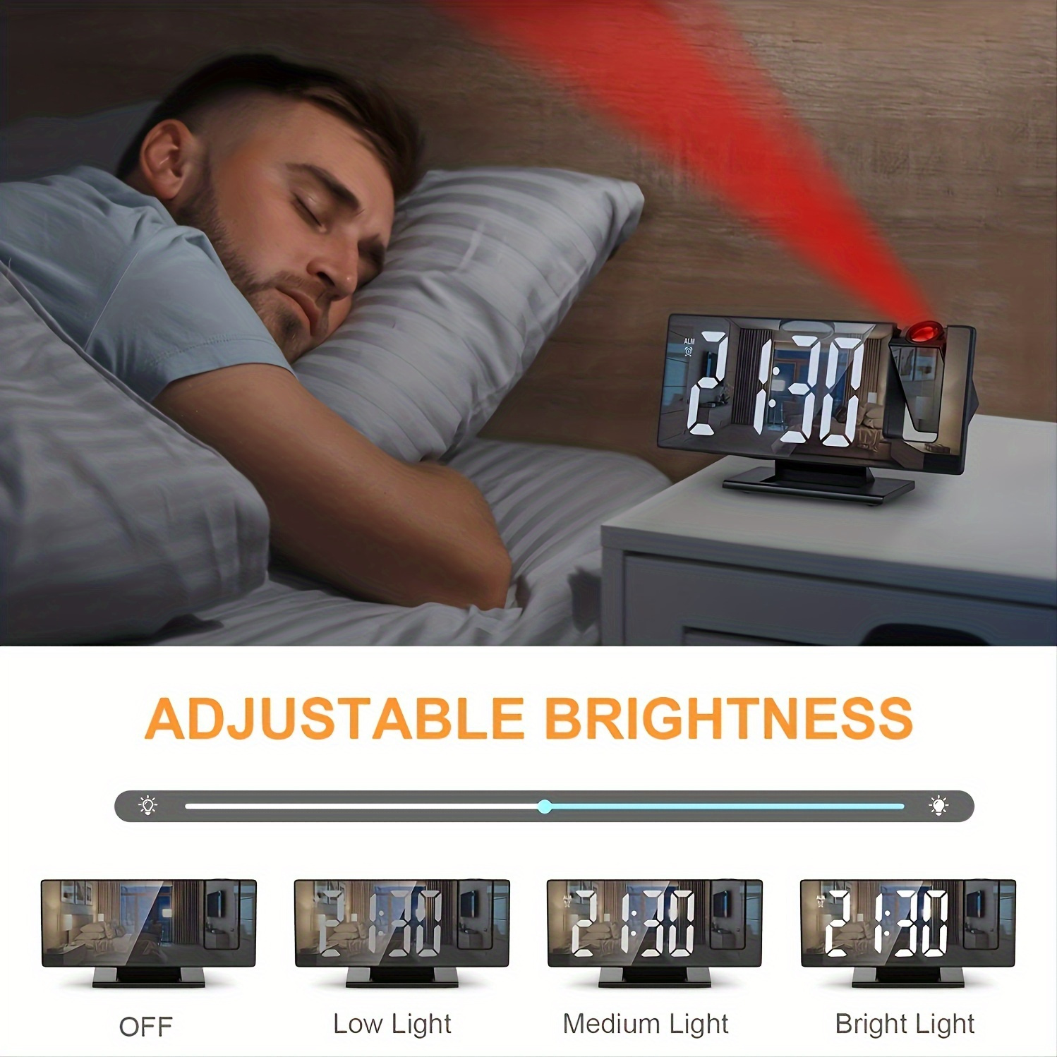 1pc Digital Alarm Clock Digital Clock For Bedroom With Big Led Screen