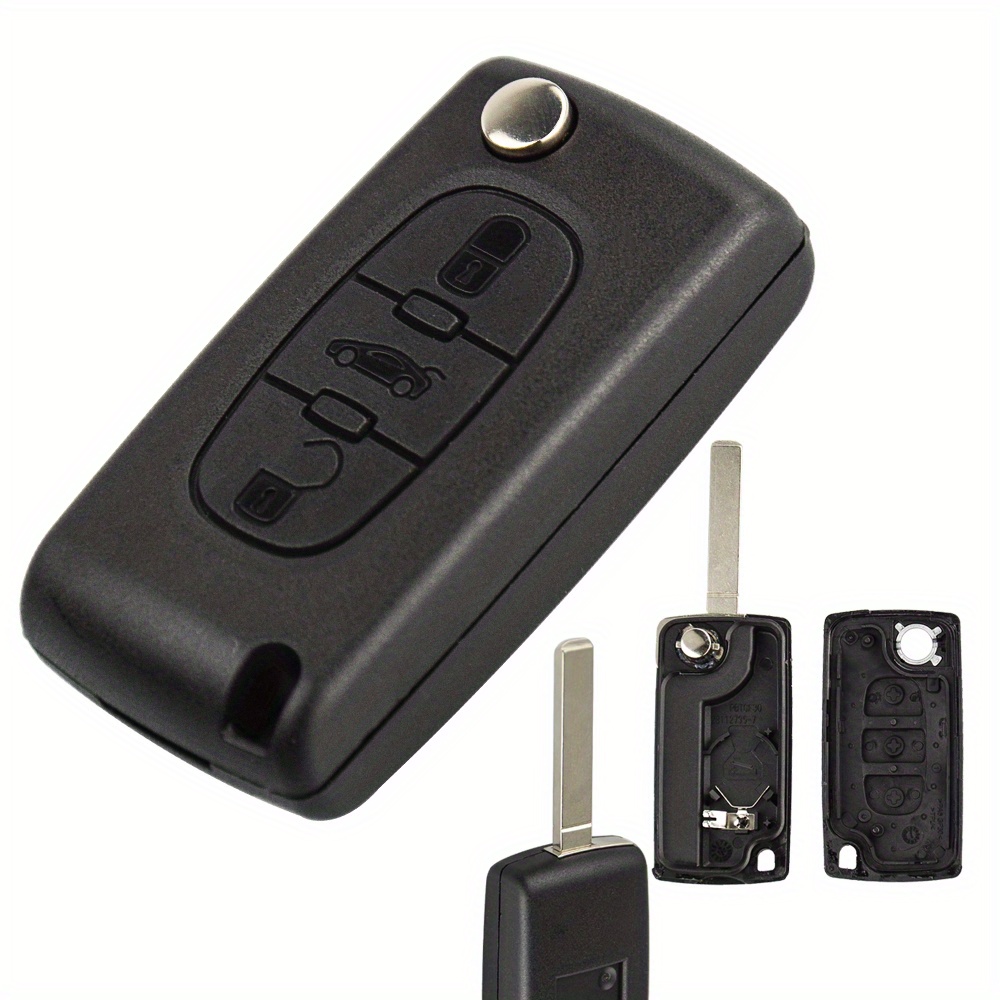 3 Button Remote Flip Key Fob Case - CE0523 VA2 For Peugeot 407 308 307 207  CC SW