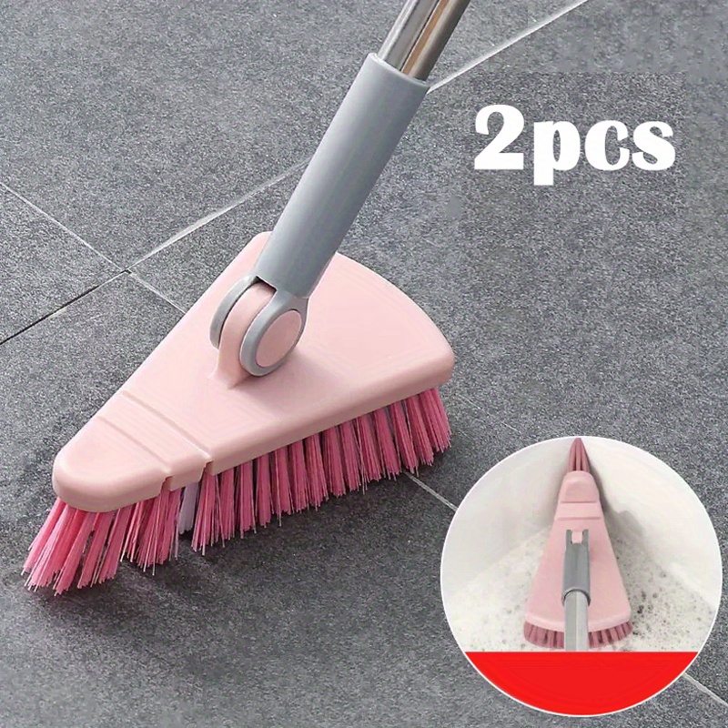 Floor Scrub Brush, Hard Bristle Floor Brush, Durable Long Handle Cleaning  Brush, Bendable Head Bathroom Tub And Tile Cleaning Brush, Rotatable Floor  Wall Tile Scrub Brush, Cleaning Supplies, Cleaning Tool, Back To