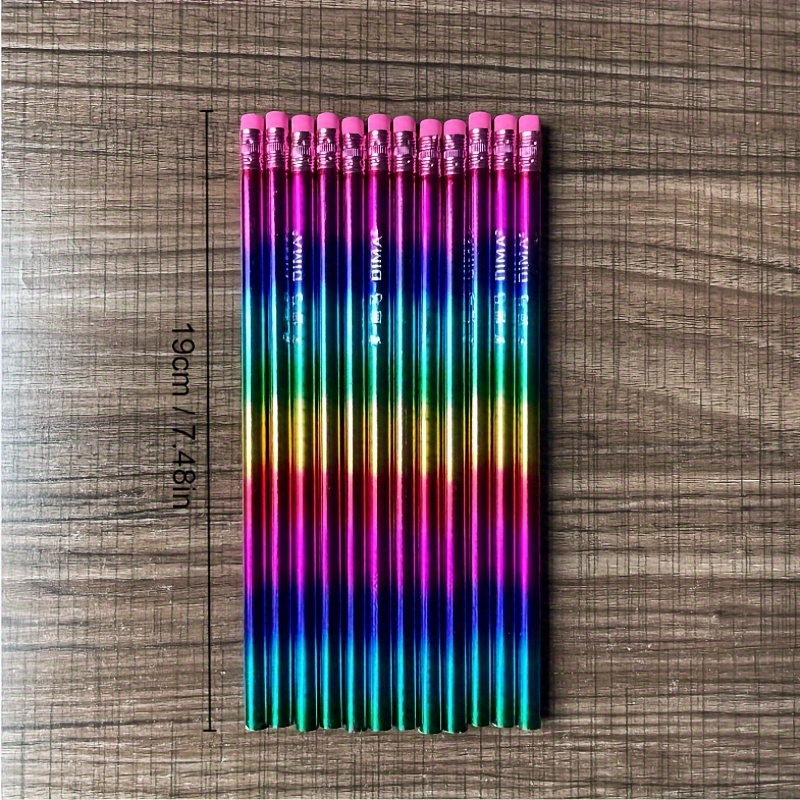 1Pcs Wooden Lead Pencils Environmental Rainbow Paper Writing Supplies  Student Stationery Pencils