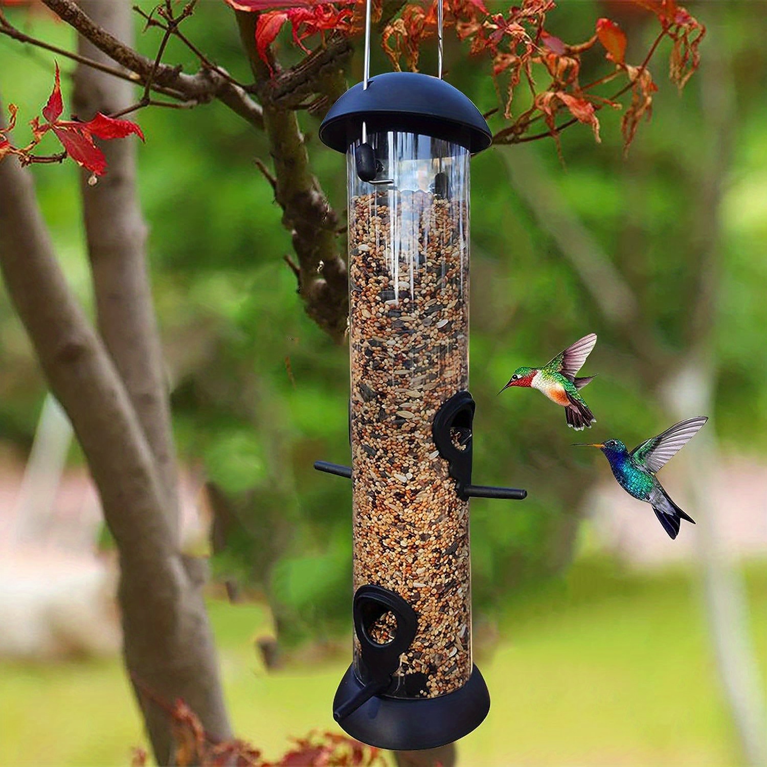 Image of Tube Wild Bird Feeders, For Mix Seed Plastic Detachable, Bird Feeders For Outside, Hanging Bird Feeder, Finch Feeder