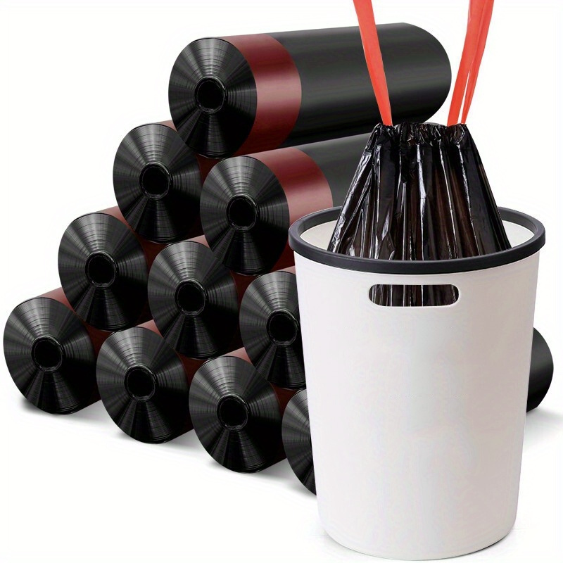 75pcs Small Trash Bags Black Trash Can Liners Disposable Plastic