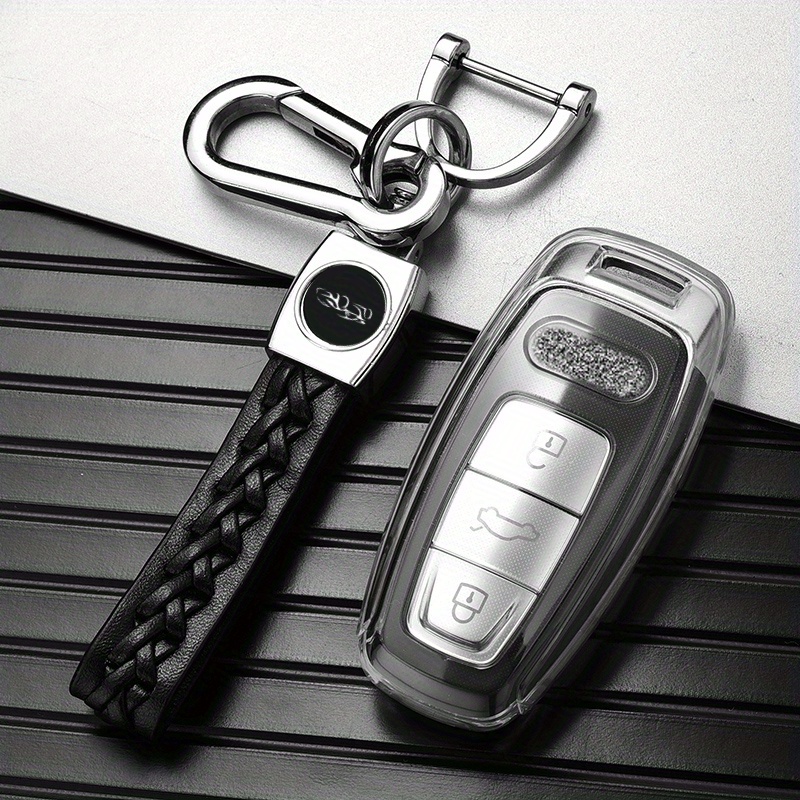 HIBEYO Keyless Fernbedienung AutoSchlüssel Hülle Passt für Audi  Zinklegierung Schutzhülle Schlüsselhülle für Audi A4 A6L A6 A7 A8 RS5 R4  SQ7 Q7 Q8 TTS