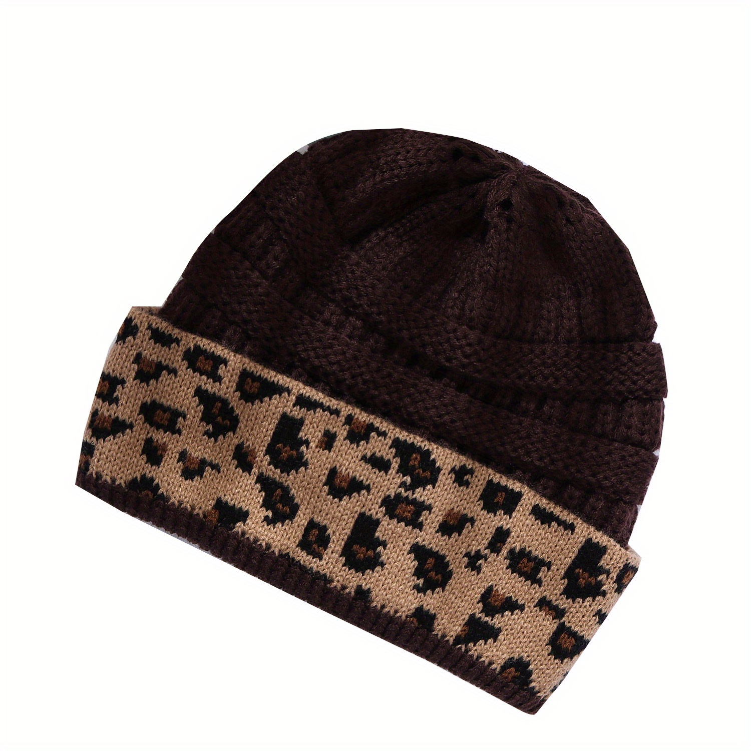Gorra Snapback para hombre, lana ajustable, polar, cálido invierno,  estampado de leopardo, gorras de ShuxiuWang