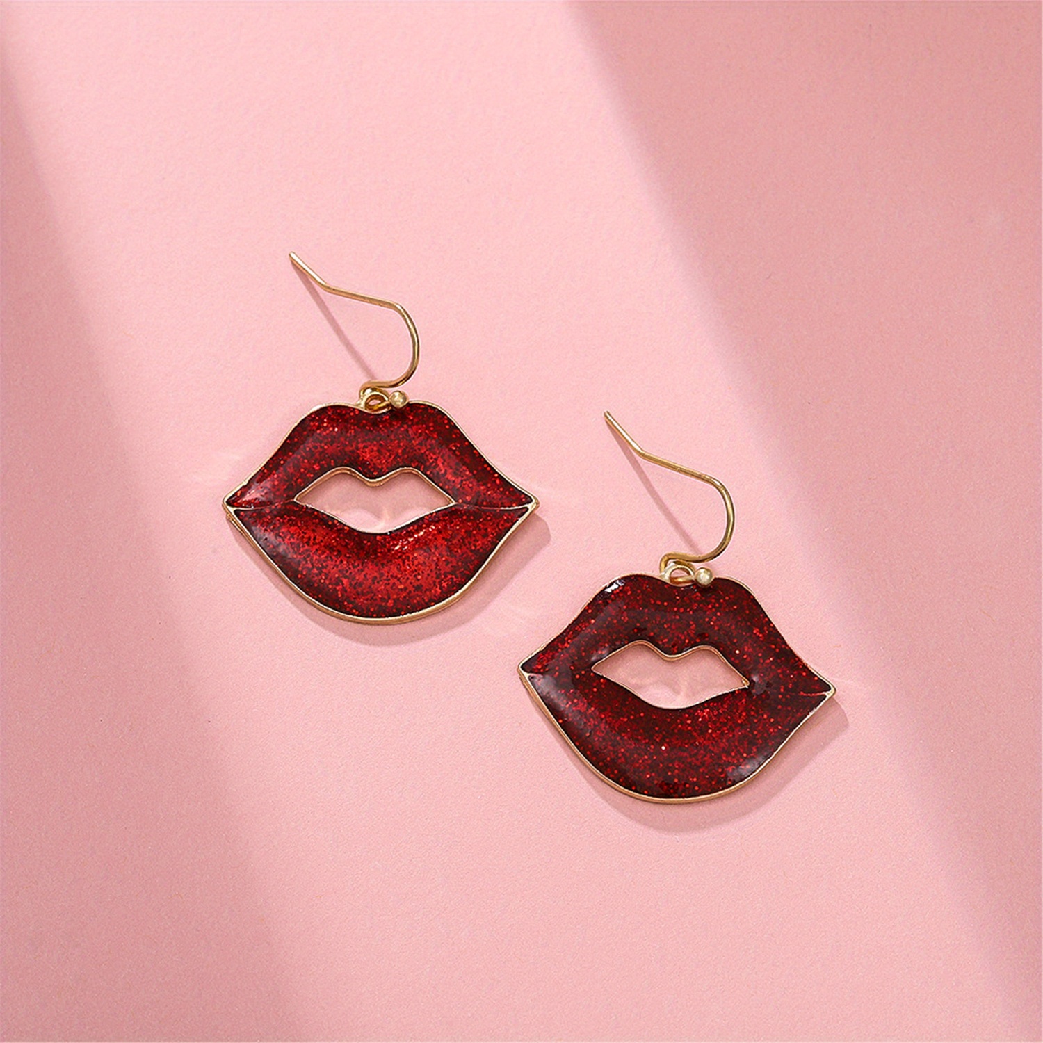 Valentines day earrings and Valentines day accessories; lips