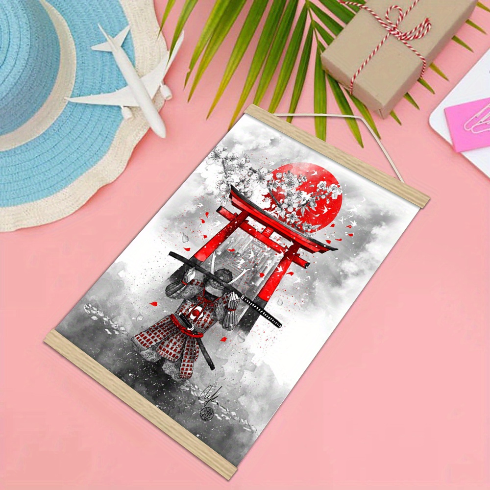 Scroll Poster Japanese Samurai Canvas Print Home Decoration - Temu Denmark