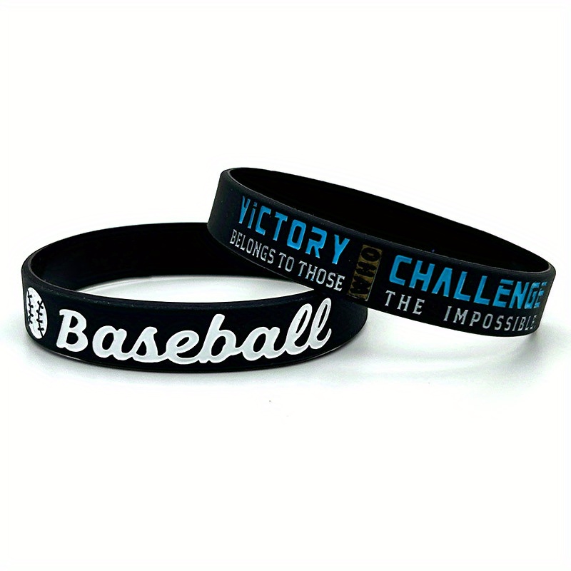 3pcs Baseball Style Silicone Wristbands