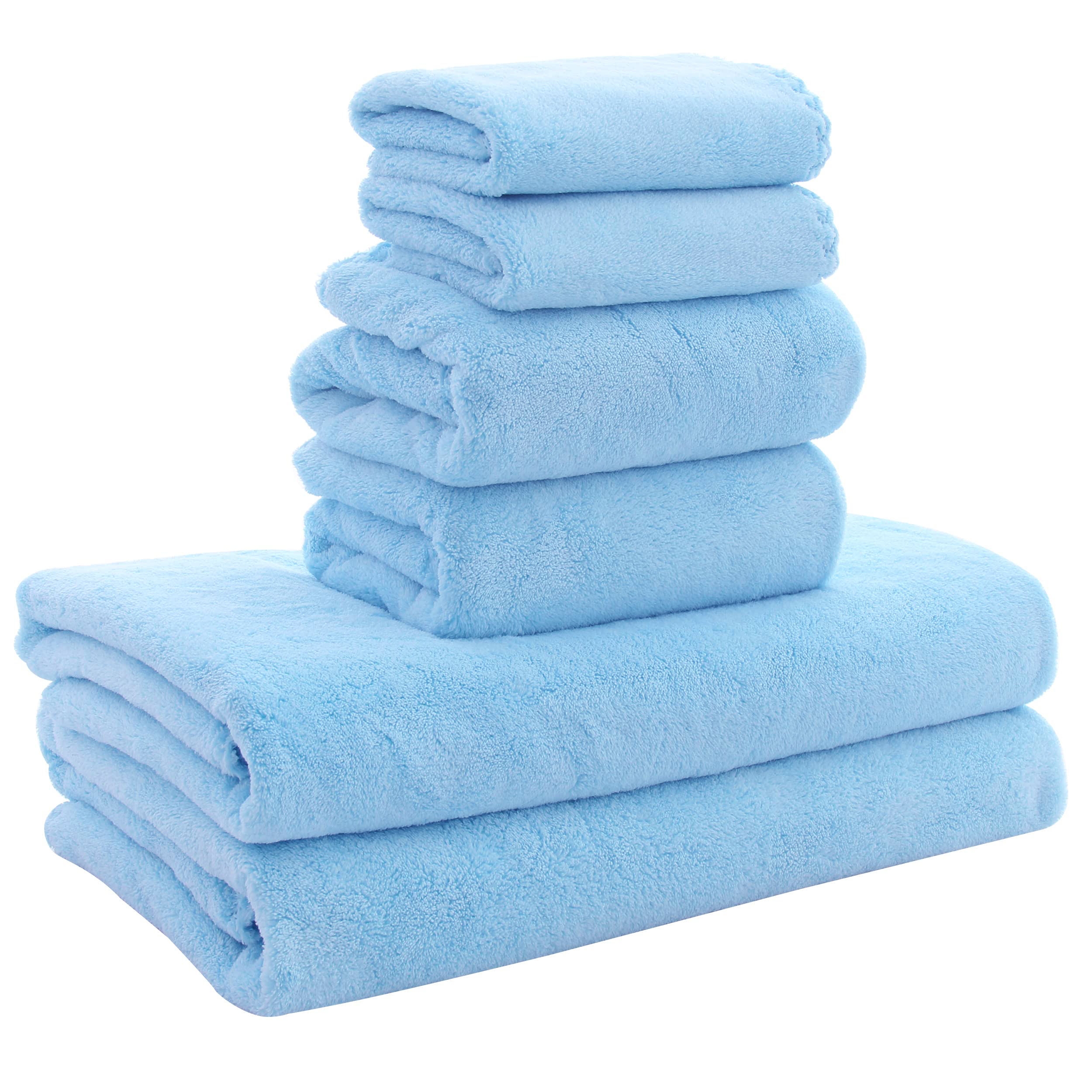 Fluffy Thick Coral Fleece Towels, Highly Absorbent And Super Soft Towel  Set, 2 Bath Towels, 2 Towels, 2 Square Towels, Polyester Fiber Bath Towels  Suitable For Bathing, Fitness, Bathroom, Sports, Yoga, Travel (multicolor)  - Temu