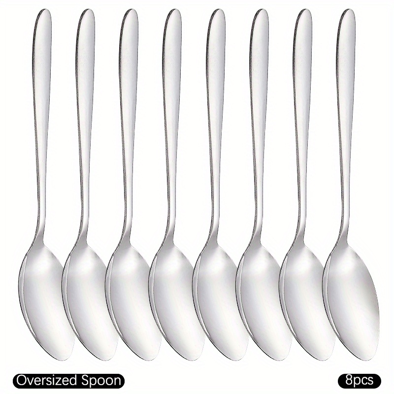 Square Head Soup Spoon Set Coffee Spoons Silverware - Temu