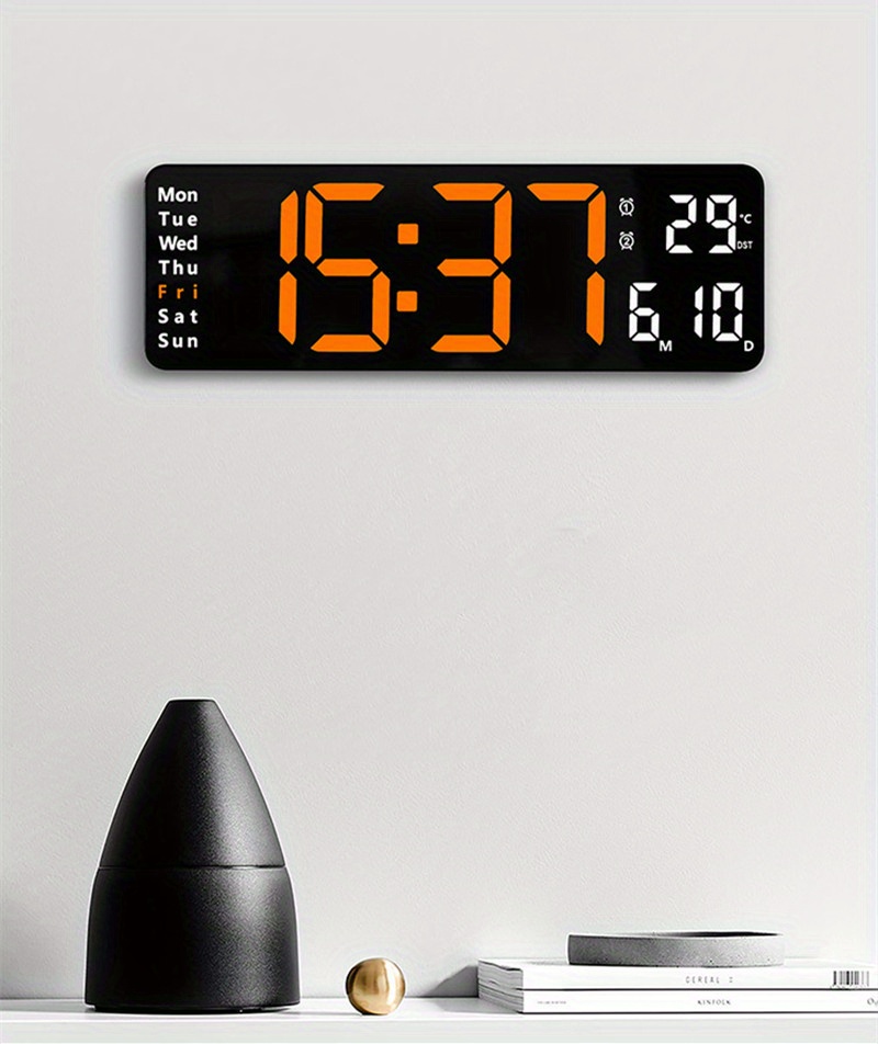 Comprar Reloj de pared Digital grande, Control remoto, temperatura, fecha,  semana, temporizador, cuenta atrás, reloj de mesa, alarmas duales montadas  en la pared, relojes LED