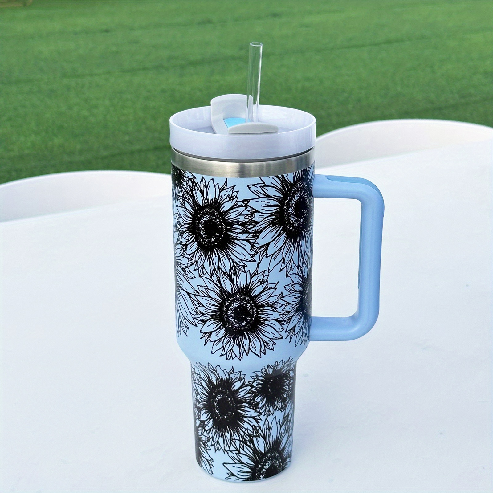 Sunflower Tumbler With Lid And Straw, Stainless Steel Insulated Water  Bottle With Handle, Portable Drinking Cups, For Car, Home, Office, Summer  Drinkware, Travel Accessories, Birthday Gifts, Christmas Gifts, Halloween  Gifts - Temu