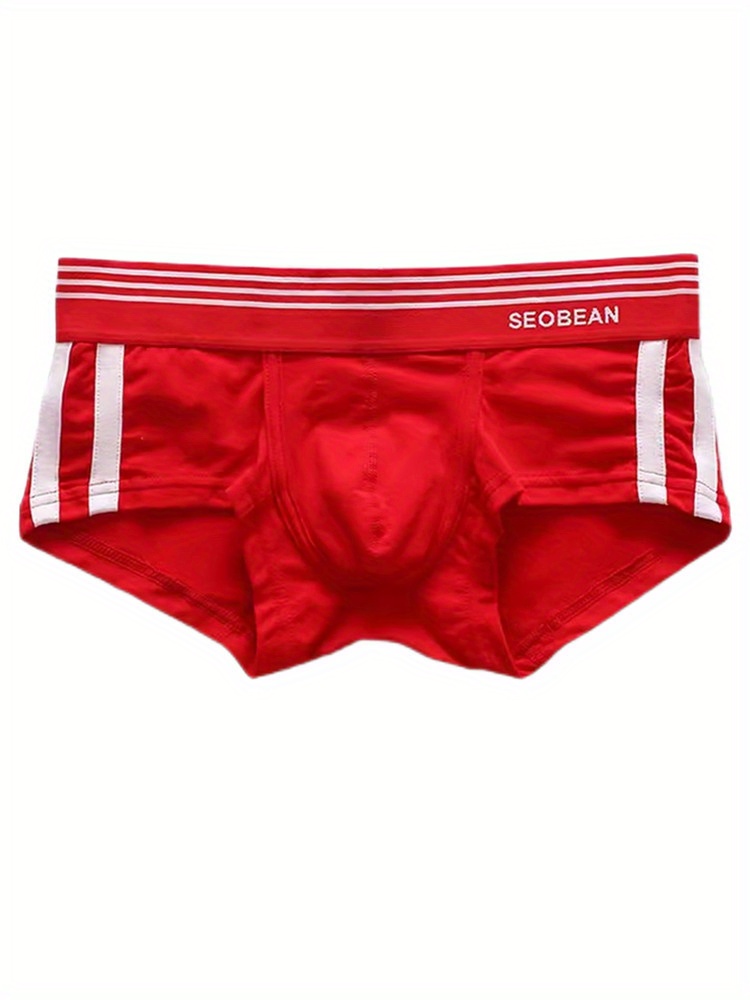 Men's Sexy Underwear Low waist Briefs U Pouch Boxers Striped Shorts  Underpants