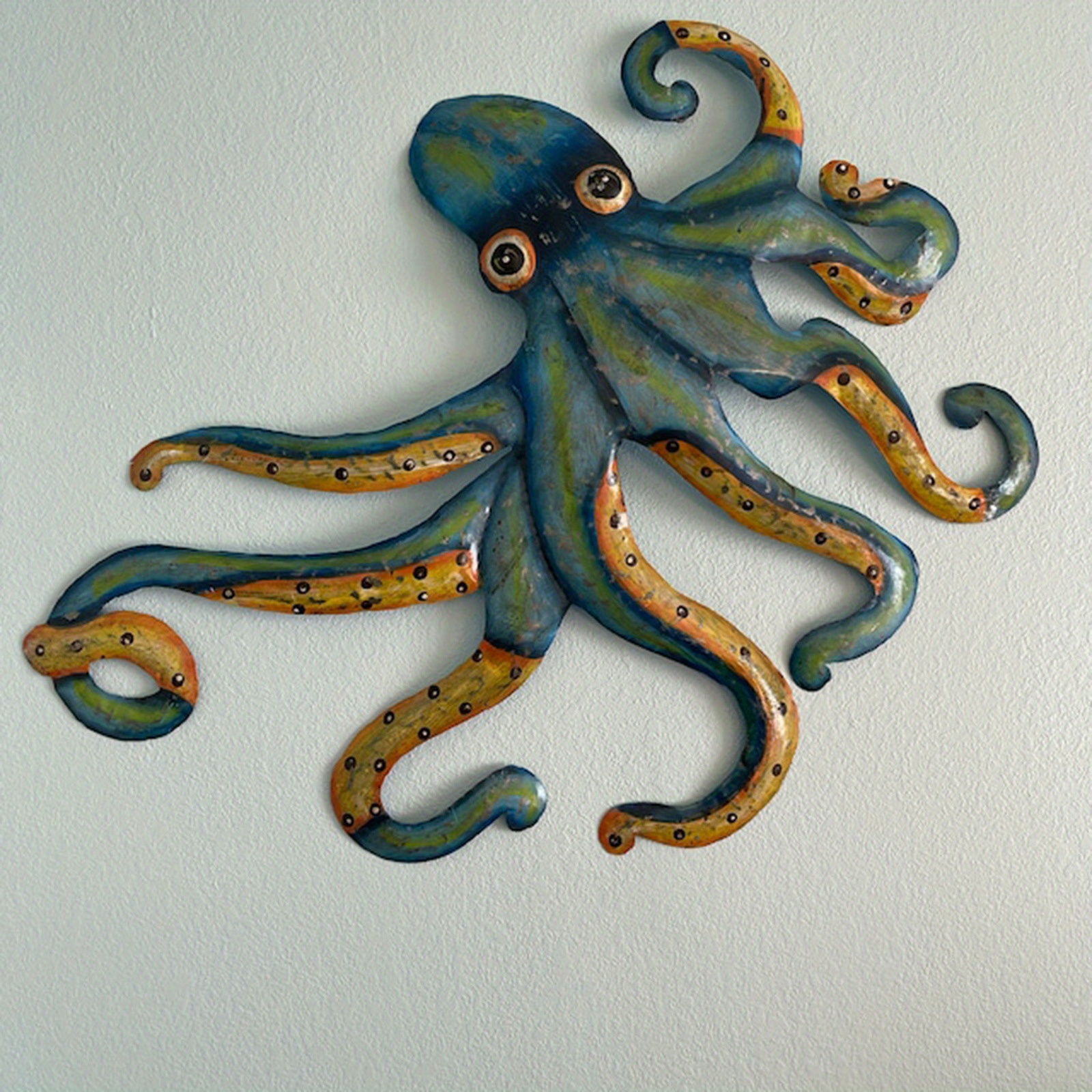 1pc Squid Wall Sculpture, Metal Decorative Octopus Wall Décor Plaque,  Hanging Wall Art Nautical Rustic Beach House Style Decoration, home Decor