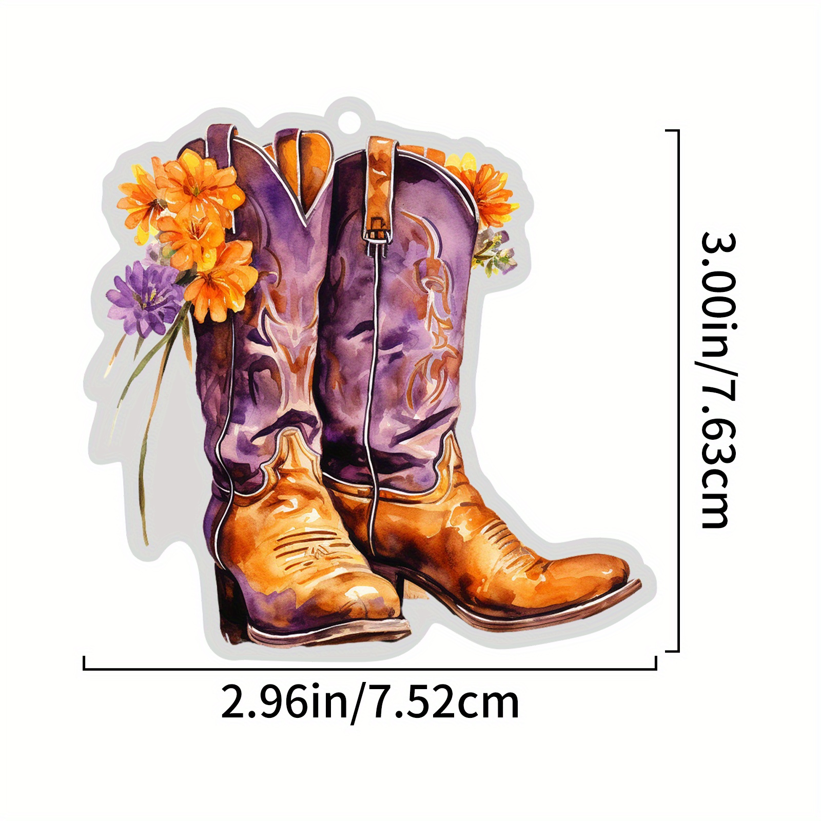 Acrylic Cowboy Boots Hat And Flowers Hanging Multifunction - Temu