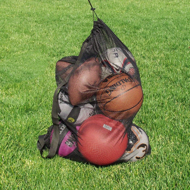 Large Mesh Storage Net Bag Drawstring Ball Bag Durable Mesh