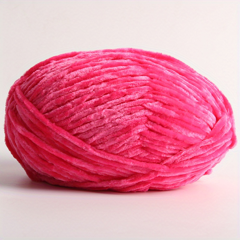 DIY Multicolore Velours Fil Bébé Cordon Chenille Fil Crochet Corde À  Tricoter Épais À Coudre (Rose Rouge) 