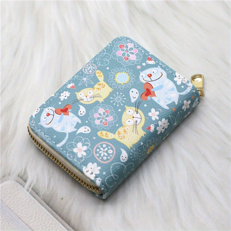 Plaid Pattern Credit Card Holder Stylish Zipper Around Coin Purse Faux  Leather Short Wallet - Bags & Luggage - Temu