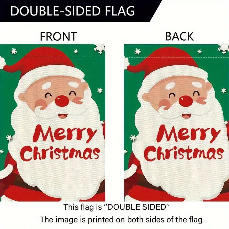 Merry Christmas Santa Claus Garden Flag Linen Double Sided - Temu ...