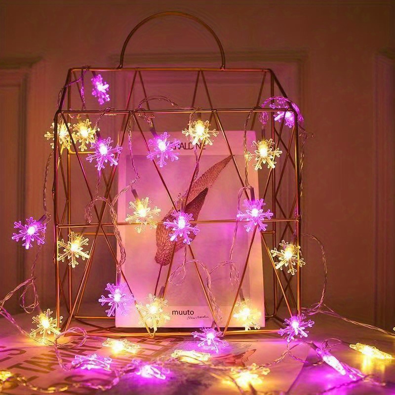 1pc 4 92ft 20led christmas snowflake string lights battery operated christmas tree decorations christmas decorations colored lights xmas wedding valentines day birthday bedroom light noel new year details 2