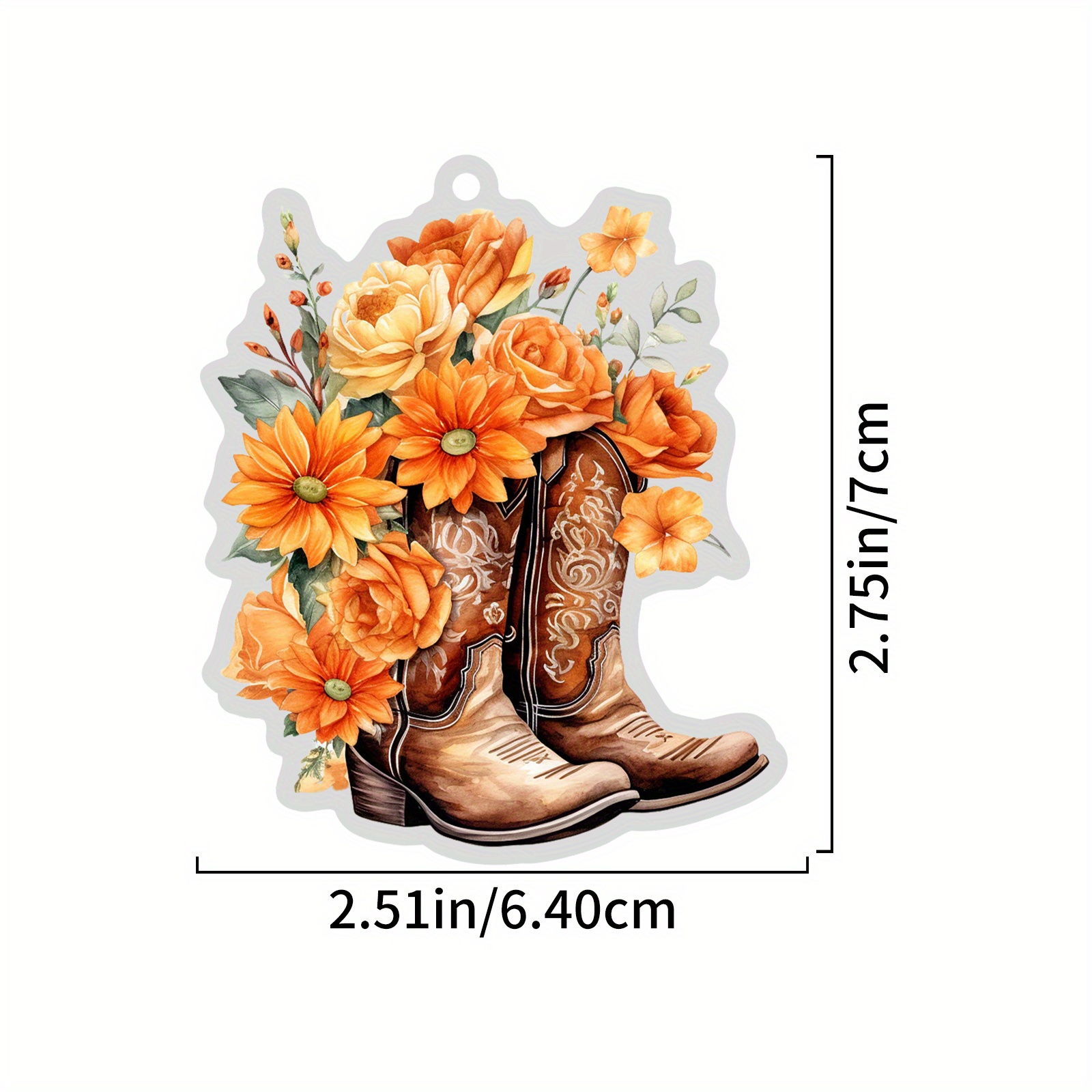 Acrylic Cowboy Boots Hat And Flowers Hanging Multifunction - Temu