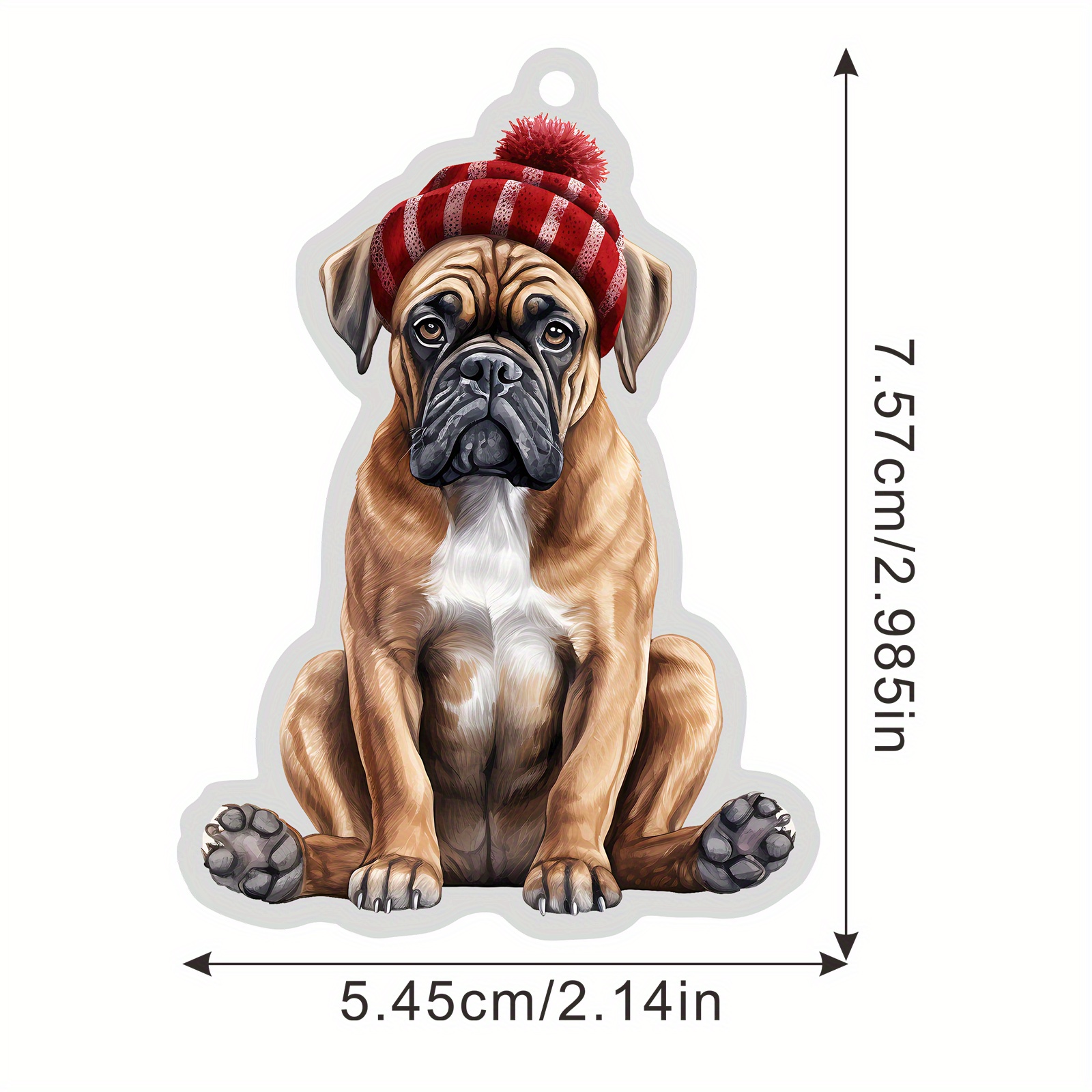 Boxer Acrylic Dog Breed Keychain Cartoon Kawaii Art Puppy 