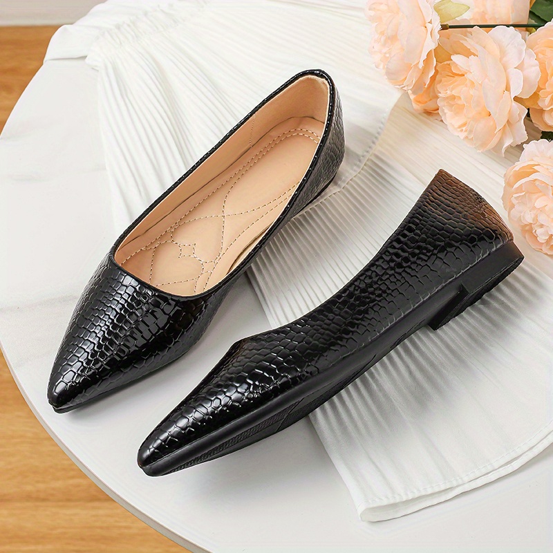 Pointed leather flat on sale shoes