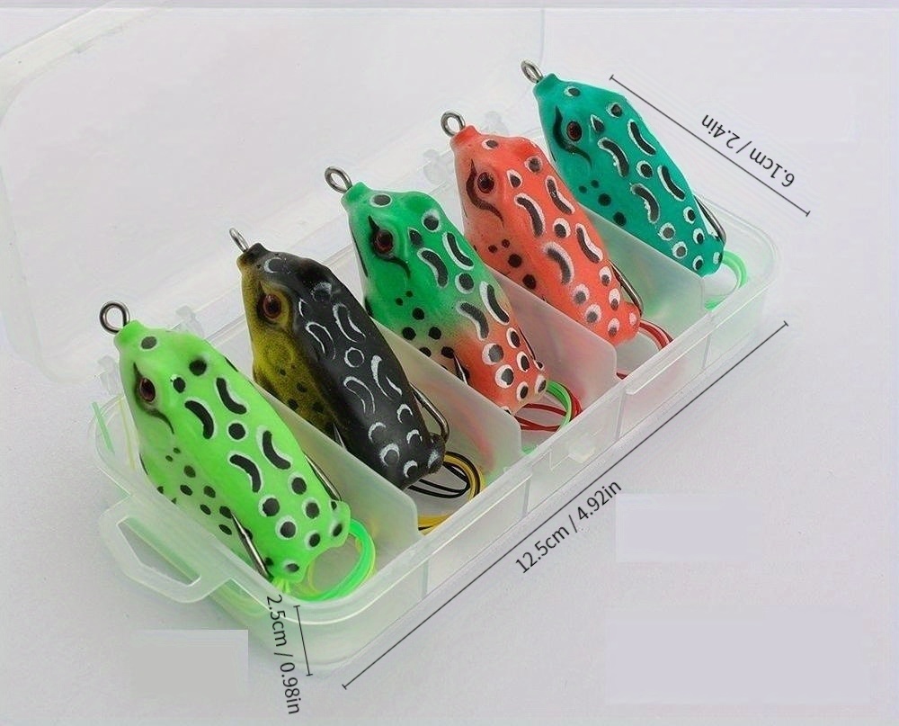 5pcs Bionic Thunder Frog Fishing Lure, Artificial Floating Silicone Soft  Bait With Weedless Hook, Fishing Accessories, 5/8/12g (0.18/0.28/0.42oz)