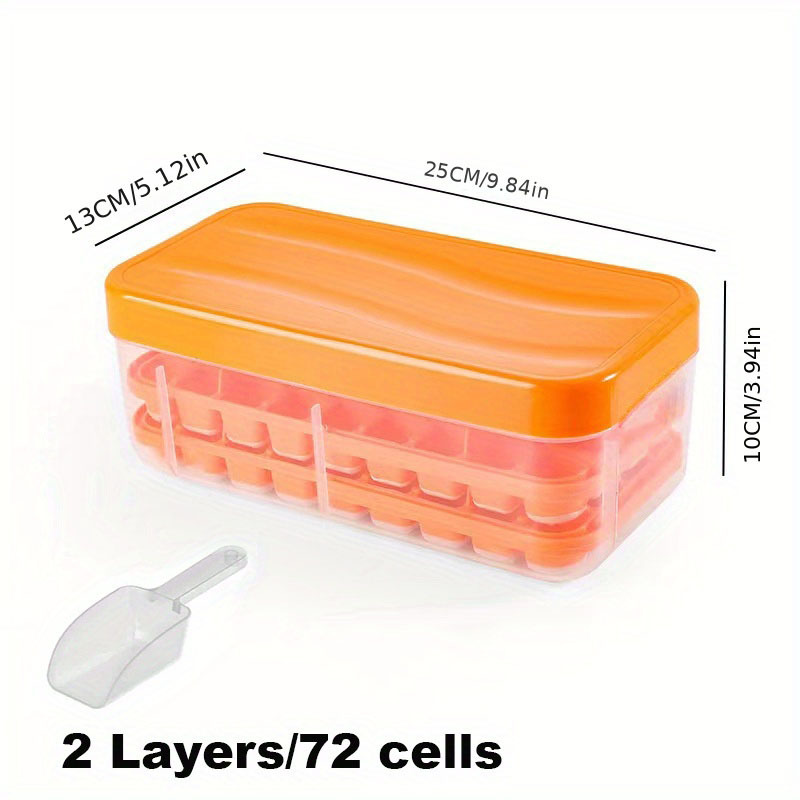 1pc Double Layer 56 Cube Ice Tray For Home Use, Silicone Ice Maker