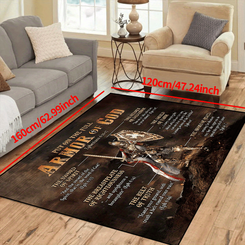 Armor Of God Non-slip Resistant Rug, Machine Washable, Waterproof Carpet  For Living Room Bedroom Nursery Room, Outdoor Patio Garden Yard Decor Rug,  Home Decor, Room Decor,boy's Gift - Temu