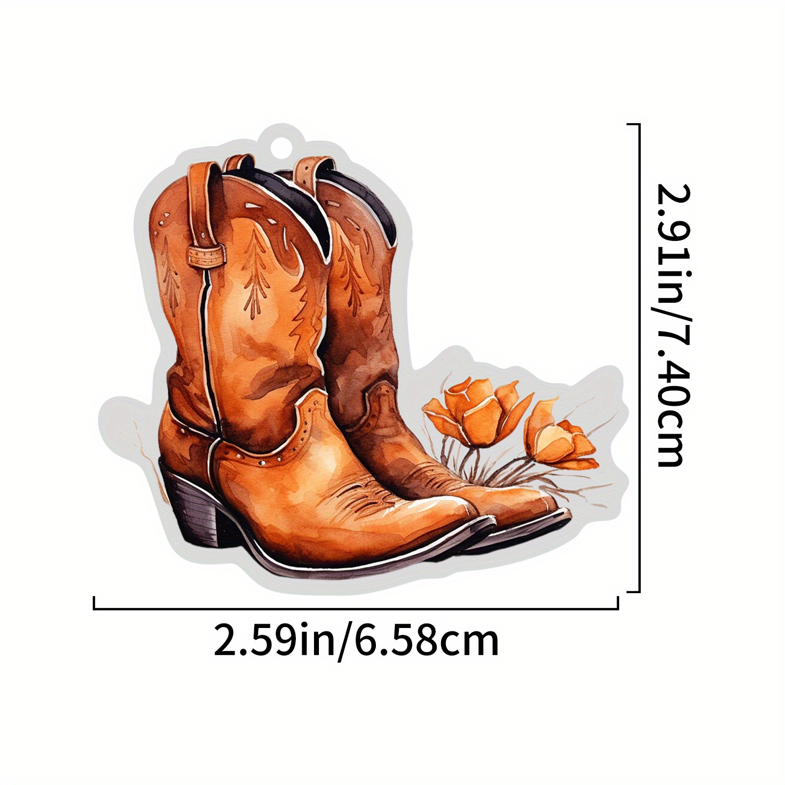 Acrylic Cowboy Boots Hat And Flowers Hanging Multifunction - Temu