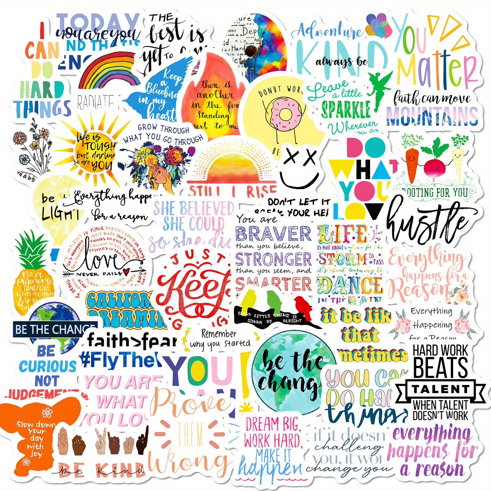 100PCS Inspirational Stickers Motivational Waterproof Stickers Suitable for  Teenagers, Teachers, and Adults as Gifts, Suitable for Water Bottles