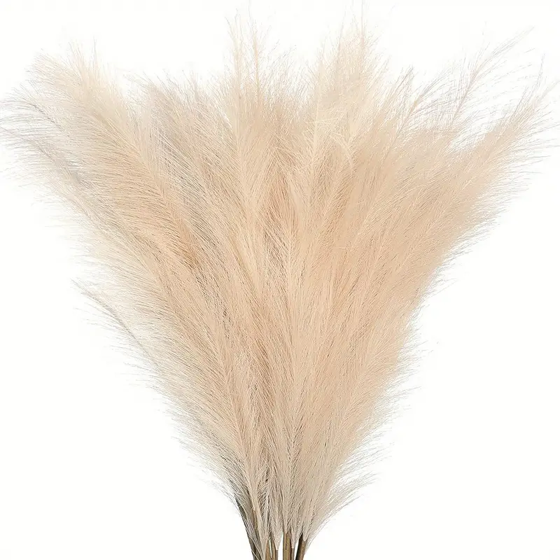 Red Fake Artificial Faux Pampas Grass Large Bundle Tall 45 Extra Fluffy x3  Stems Decorative Branches for Artificial Floor Plant Vase Filler for Boho