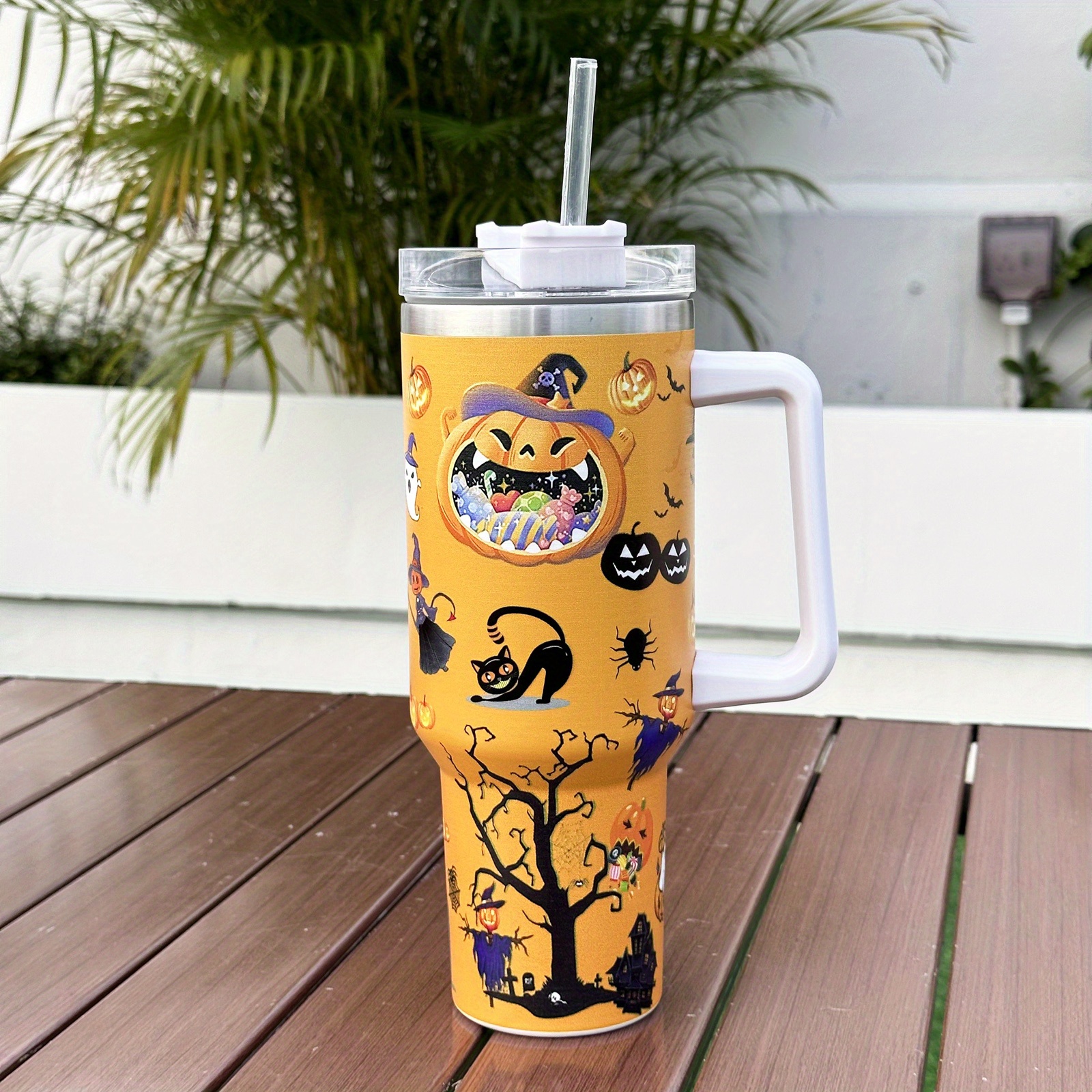 Halloween Tumbler Stainless Steel Thermal Water Bottle With - Temu