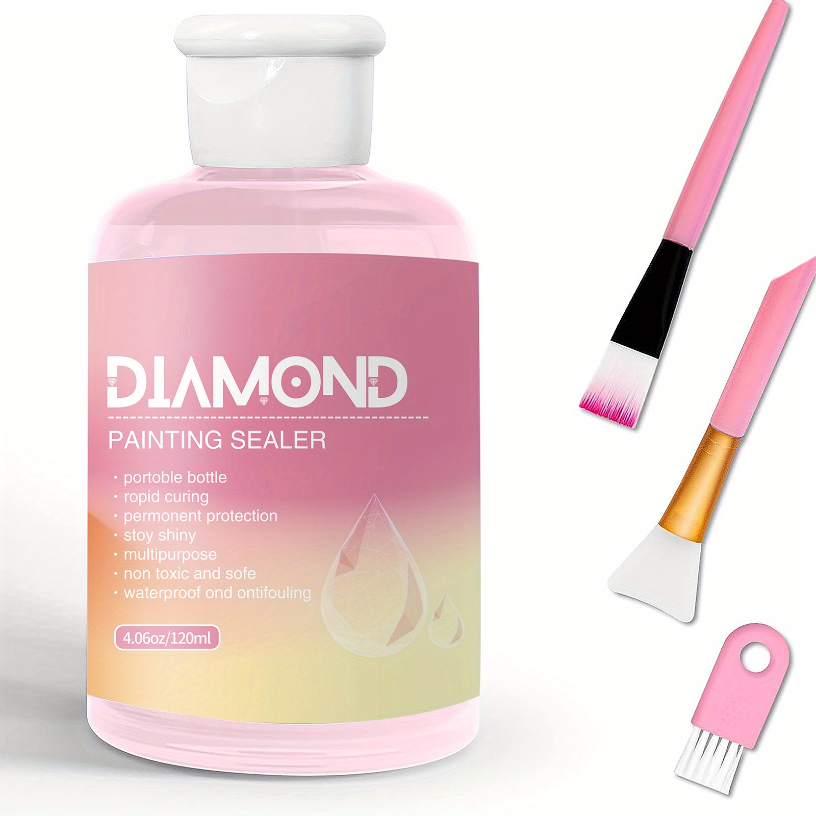 Diamond Painting Sealer Kits Upgrade Formula120/240 ML With Brushes,  Diamond Art Sealer Puzzle Glue Diamond Painting Accessories And  Tools,Diamond Pai