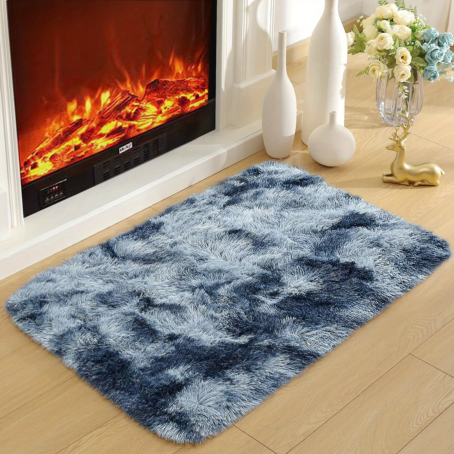 Machine Washable Area Rug for Bedroom, Dorm Room, Small Fluffy Soft Faux  Fur Rugs Non-Slip Floor Carpet, Kids Nursery Modern Home Decor Grey