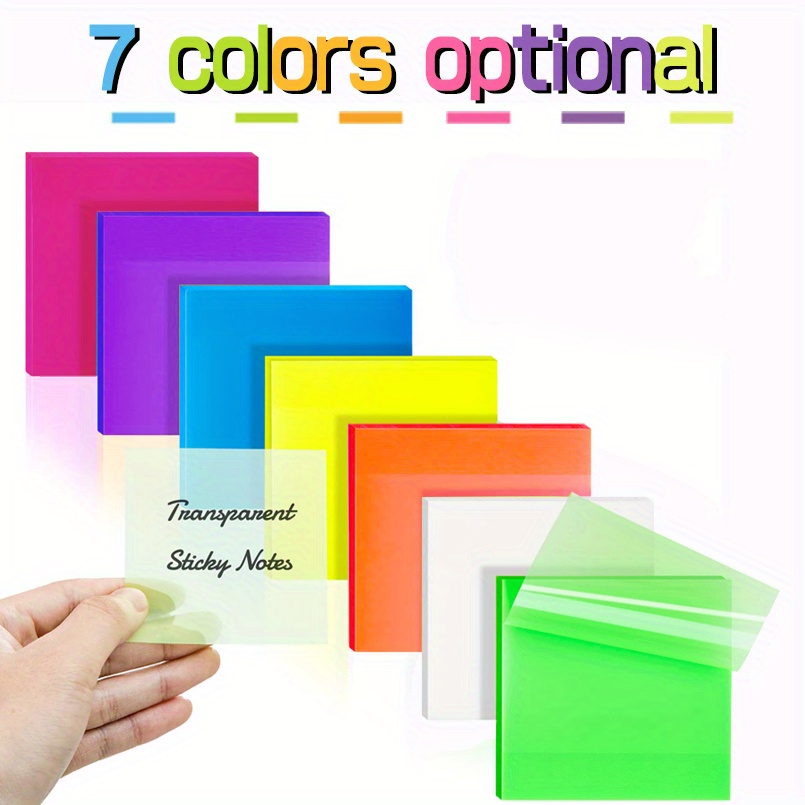 Transparent Sticky Notes 3x3 Sticky Notes Clear Sticky Notes Temu New