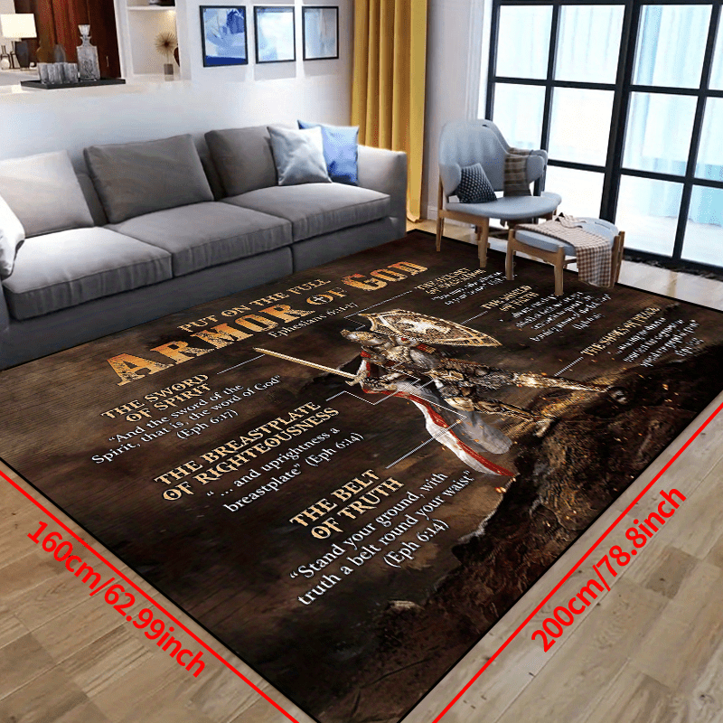 Armor Of God Non-slip Resistant Rug, Machine Washable, Waterproof Carpet  For Living Room Bedroom Nursery Room, Outdoor Patio Garden Yard Decor Rug,  Home Decor, Room Decor,boy's Gift - Temu