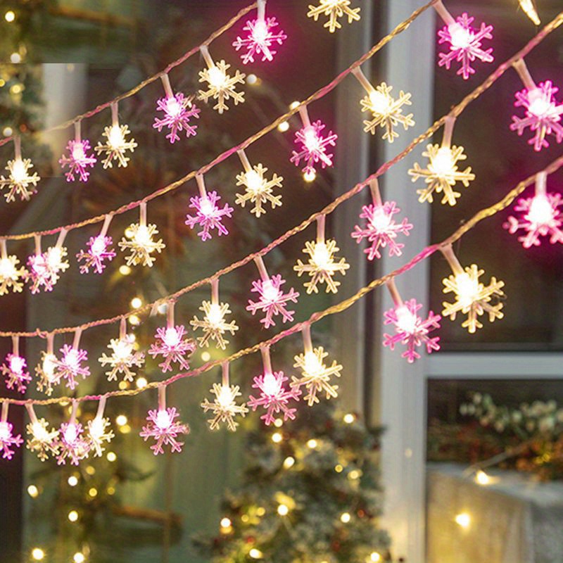 1pc 4 92ft 20led christmas snowflake string lights battery operated christmas tree decorations christmas decorations colored lights xmas wedding valentines day birthday bedroom light noel new year details 3