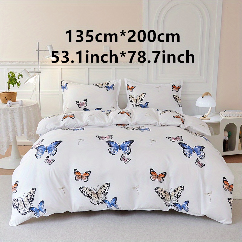 Image of 3pcs Fresh Simple Duvet Cover, Print Bedding Set For Bedroom, , Soft And Comfortable Duvet Cover, Gift For Family (1*duvet Cover + 2*pillowcases, No Core)