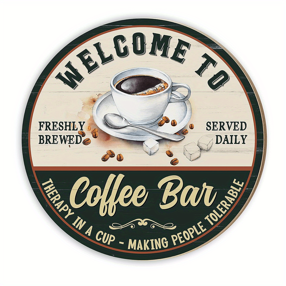 Coffee Bar Signs Freshly Brewed Daily Coffee Bar Accessories - Temu