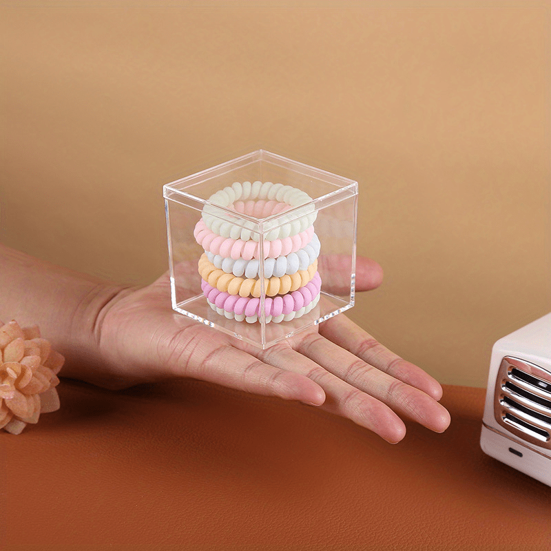 Plastic Box For Candy Containers ,Transparent Plastic Candy Box Mini  Crystal Clay Packaging Box Small Ornament Storage Box With Lid(Pink)(10pcs)  