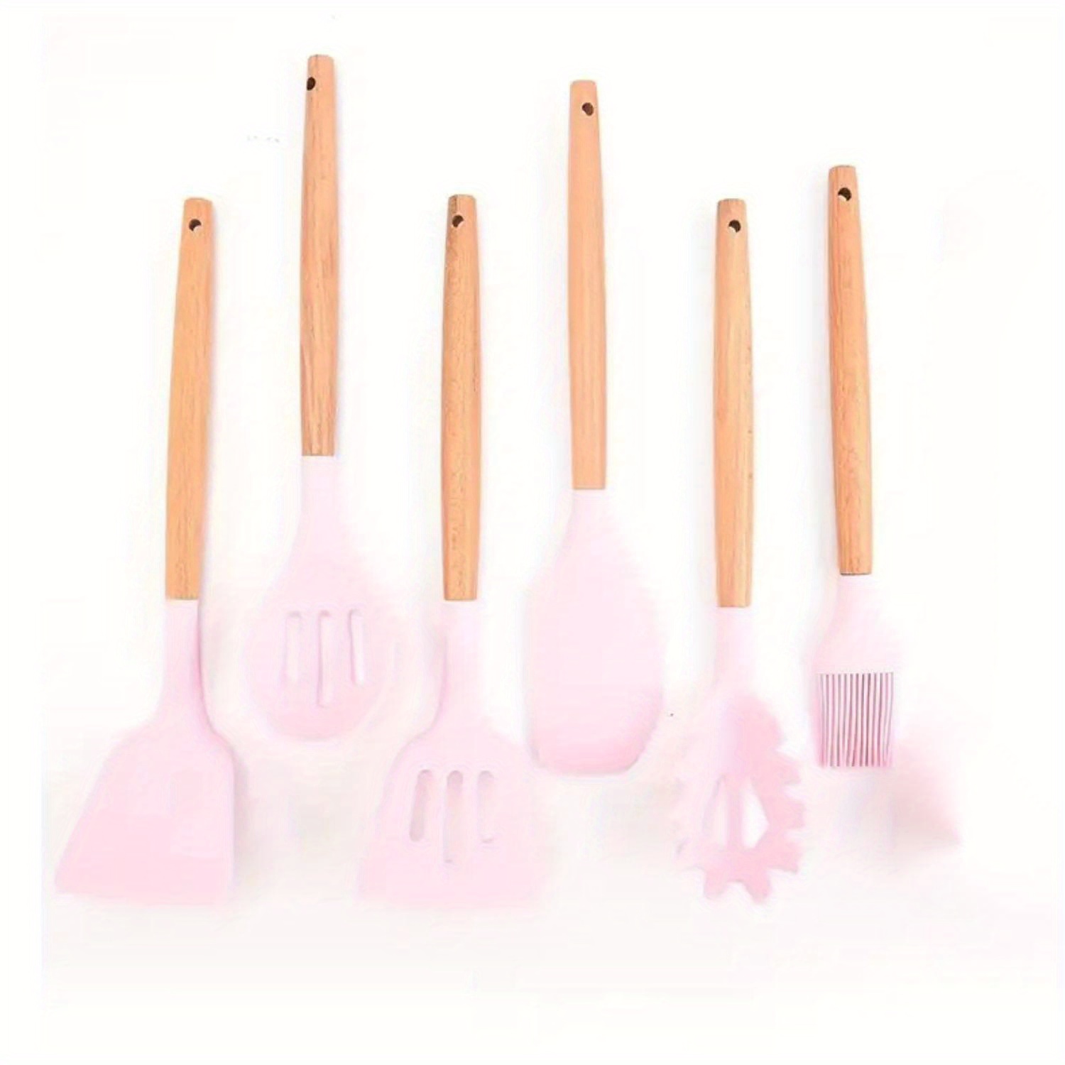 Premium Silicone Kitchen Utensils With Wooden Handles - Temu