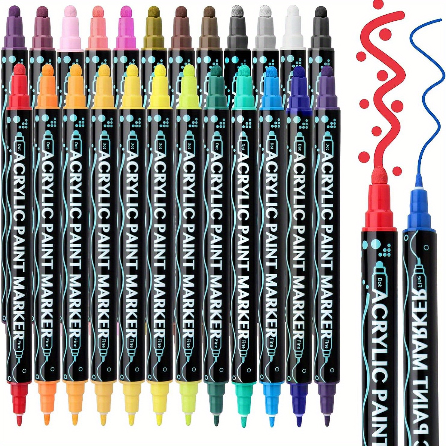 12 Colors Acrylic Paint Pen for Ceramic Painting Permanent Acrylic
