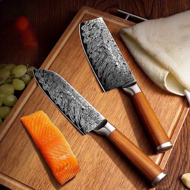 Kitchen Knife Set With Holder Household Bone Chopping Knife - Temu