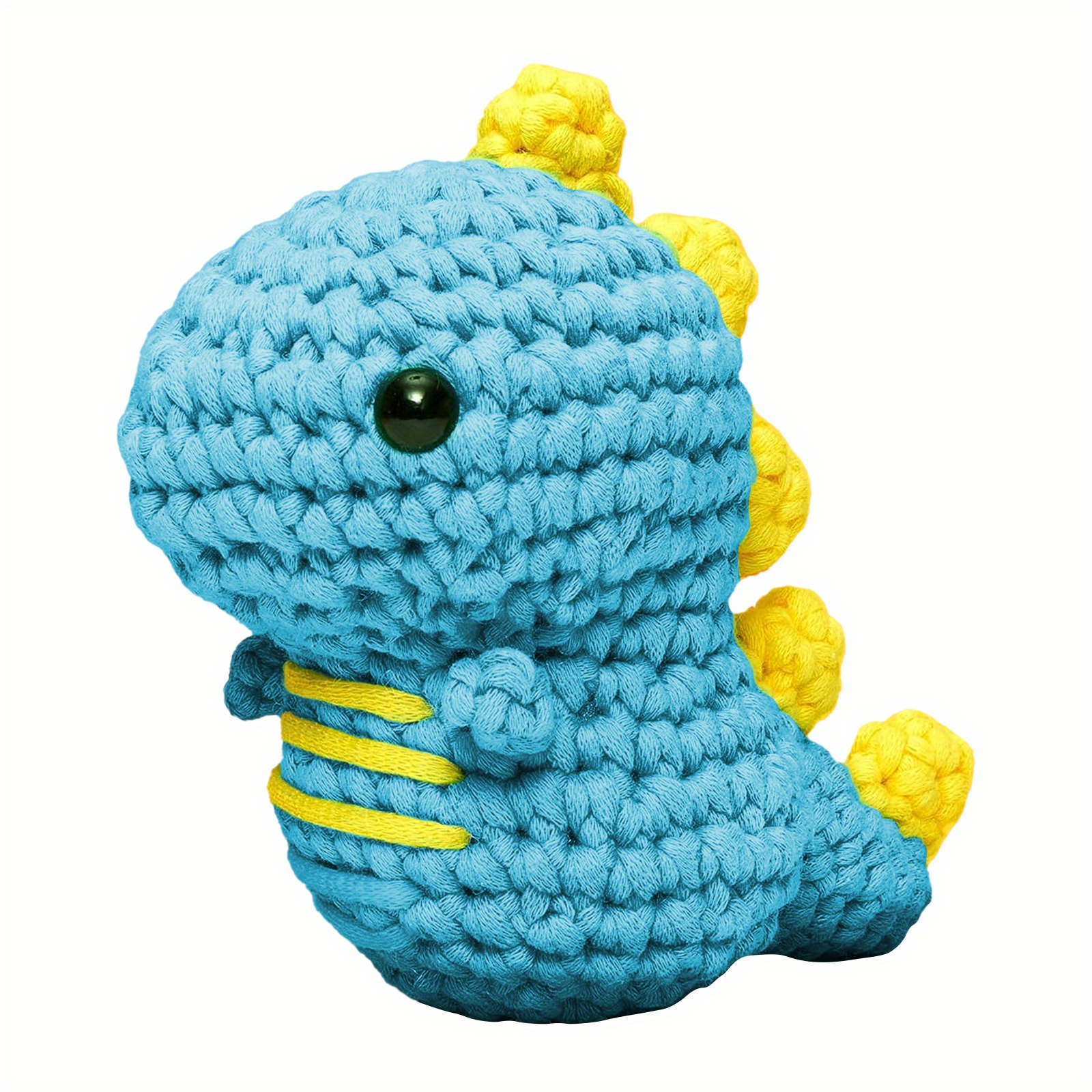 Blue Dinosaur Crochet Kit For Beginners, Beginner Crochet Starter Kit With  Step-by-step Video Tutorials, Learn To Crochet Kits For Adults, Diy  Knitting Supplies - Crochet Dinosaur Pattern Manual And Beginner's Basic  Crochet