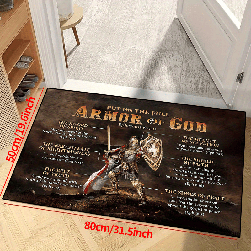 Armor Of God Non-slip Resistant Rug, Machine Washable, Waterproof Carpet  For Living Room Bedroom Nursery Room, Outdoor Patio Garden Yard Decor Rug,  Home Decor, Room Decor,boy's Gift - Temu