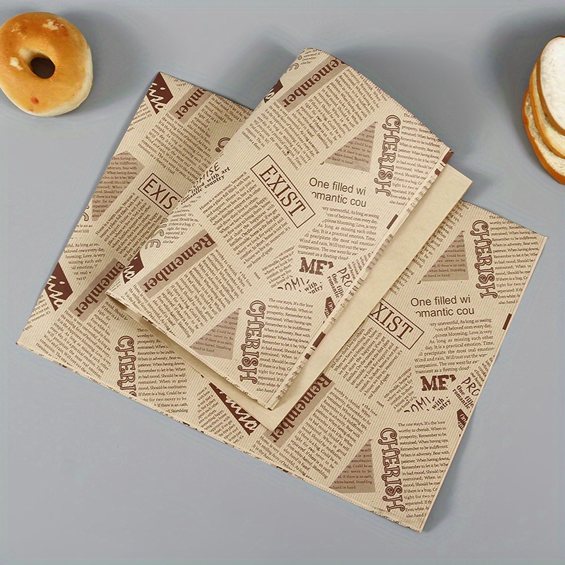 50 Sheets Wax Paper Food Wrap Sandwiches Burgers Fries Fried Wrapper Plate  Mats Oil-Proof Fast Food Bread Oilpaper Baking Tool - AliExpress