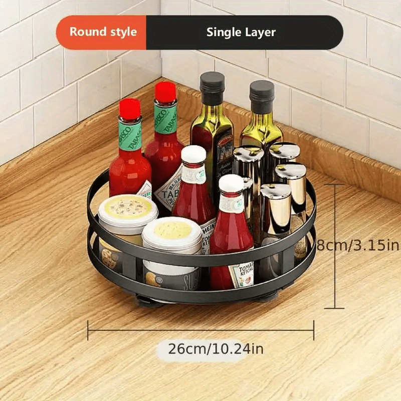 2/3 layer Rotatable Kitchen Seasoning Rack Metal Turntable - Temu