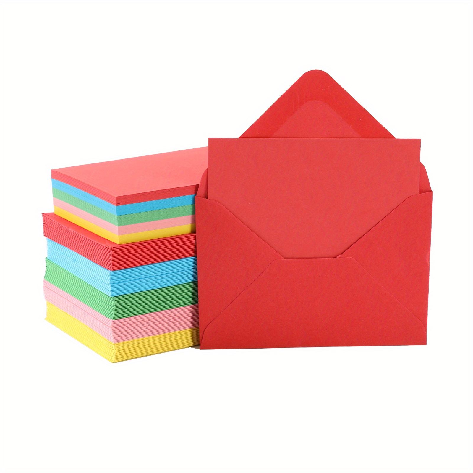 Sobres para tarjetas de regalo, 100 sobres pequeños, sobres para tarjetas  de visita de papel rojo, bolsillos pequeños a granel para tarjetas de notas